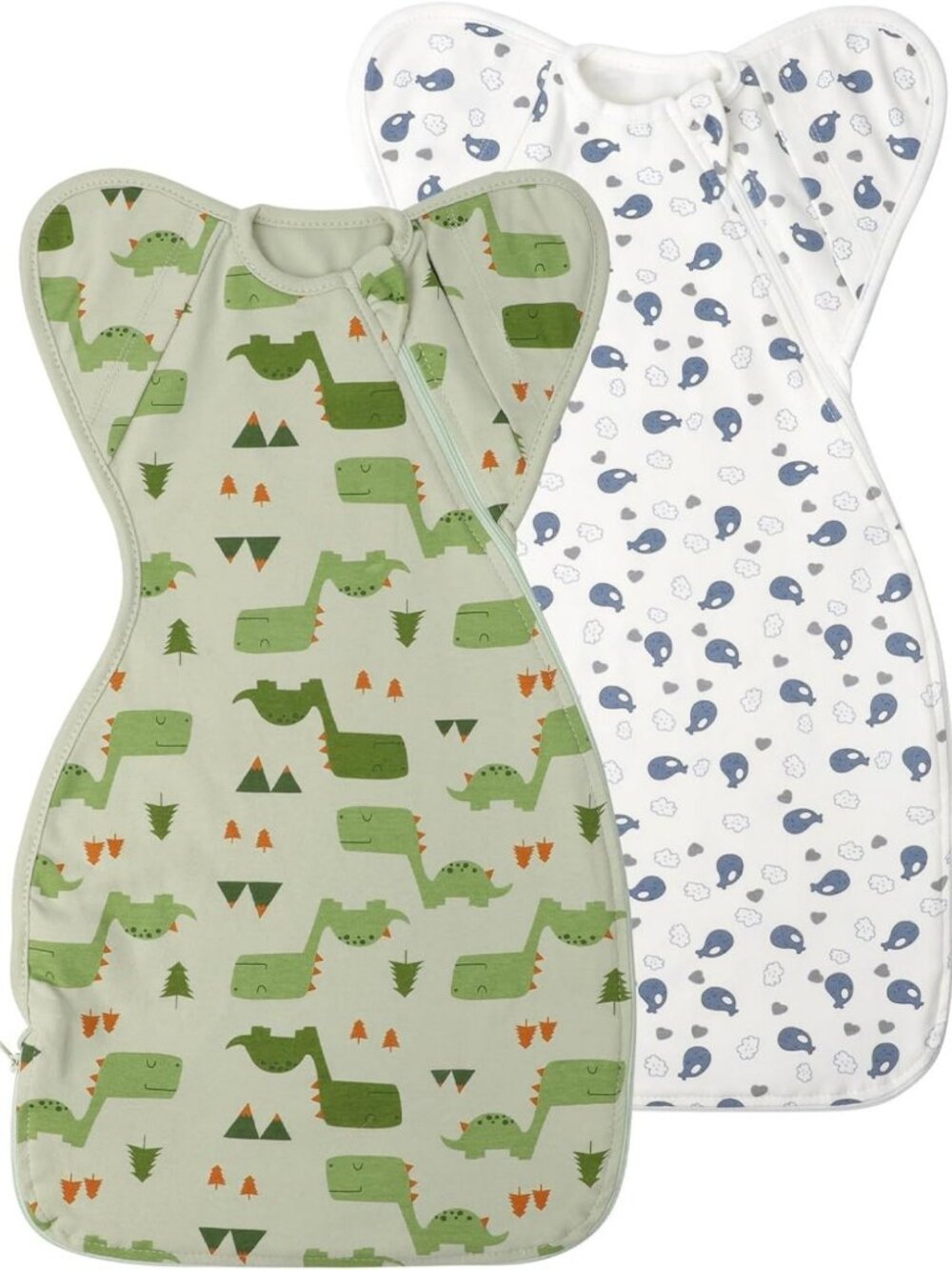 Organic Cotton Baby Sleep Sacks & Swaddles 3-6 Months, Unisex 2-Pack for